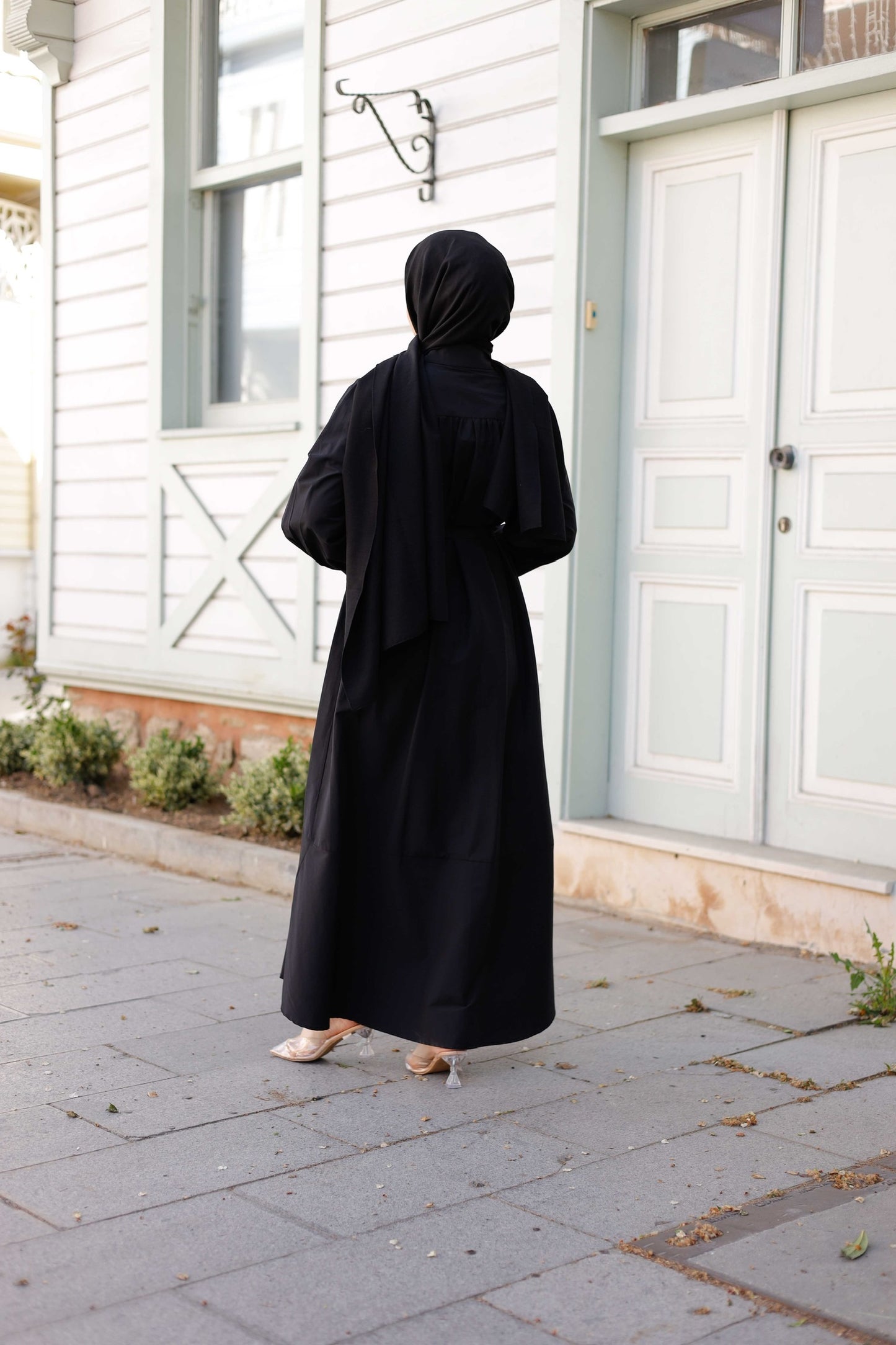 Kuşaklı Düğmeli Yüzde Yüz Pamuk Elbise – Bebe Mavisi, Siyah, Mint, Camel, Lacivert | Nueny Prive