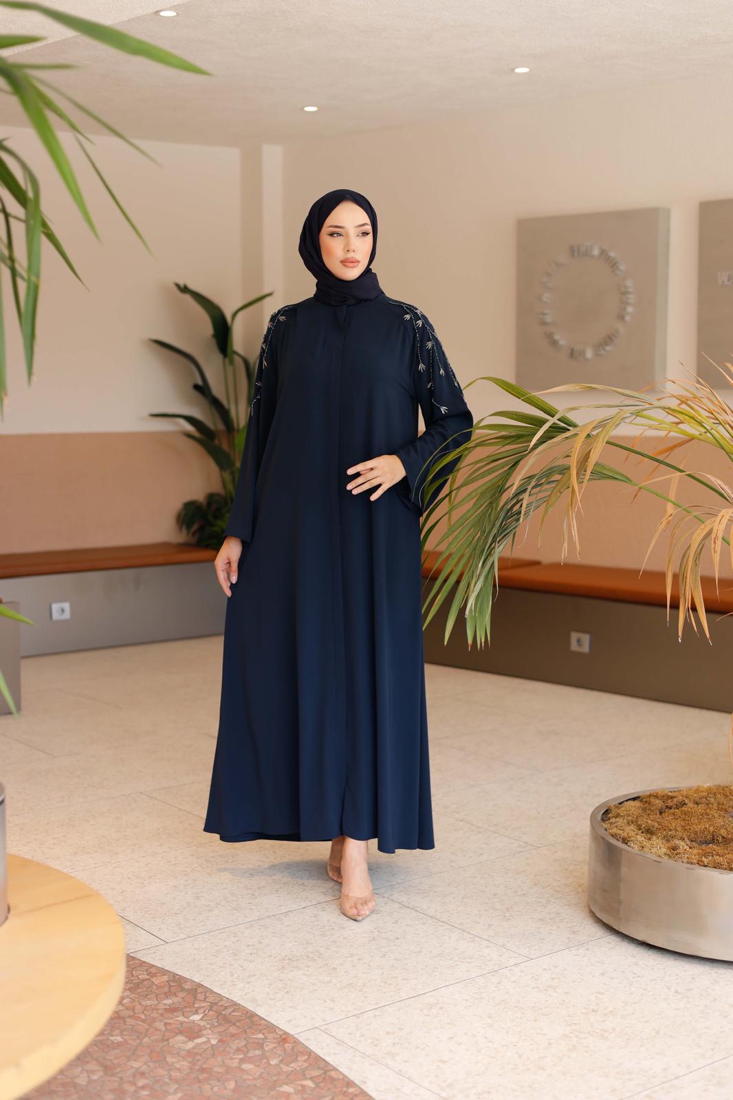 KRİSTAL BONCUKLU EL İŞLEMELİ FERACE