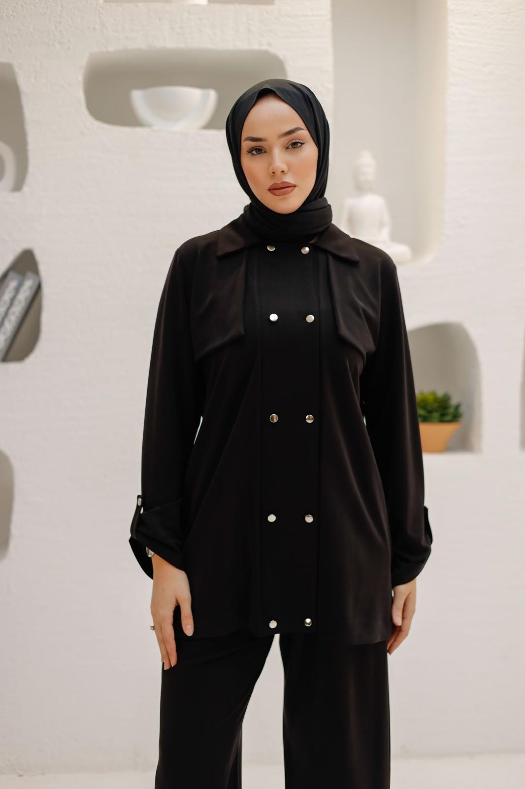 ÖRME KUPRA KUMAŞ PANTOLONLU TAKIM