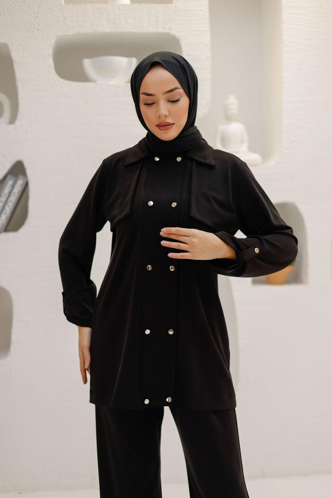 ÖRME KUPRA KUMAŞ PANTOLONLU TAKIM