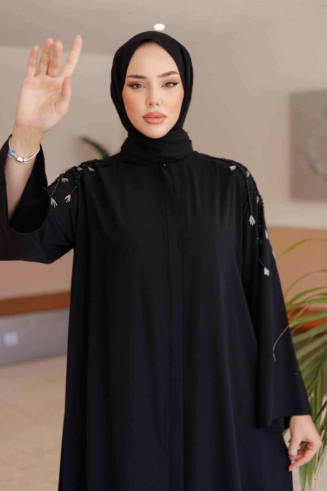 KRİSTAL BONCUKLU EL İŞLEMELİ FERACE