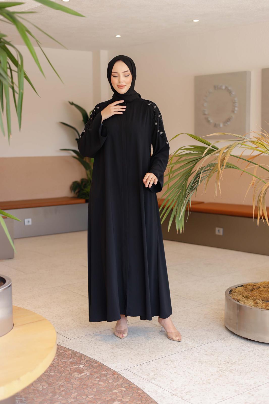 KRİSTAL BONCUKLU EL İŞLEMELİ FERACE