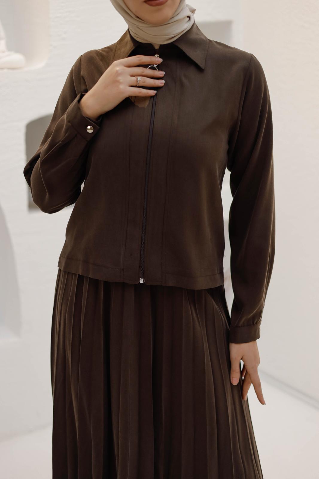 PİLİSE ETEKLİ İPEK TENSEL TAKIM