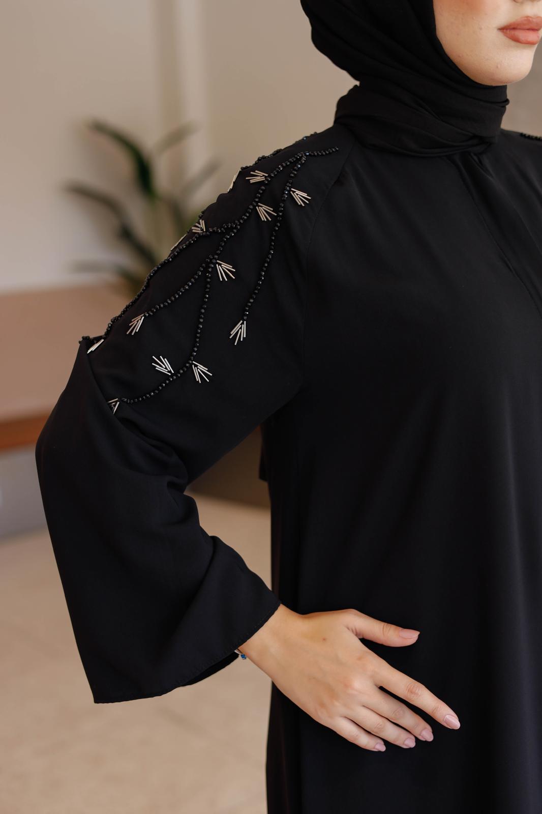 KRİSTAL BONCUKLU EL İŞLEMELİ FERACE