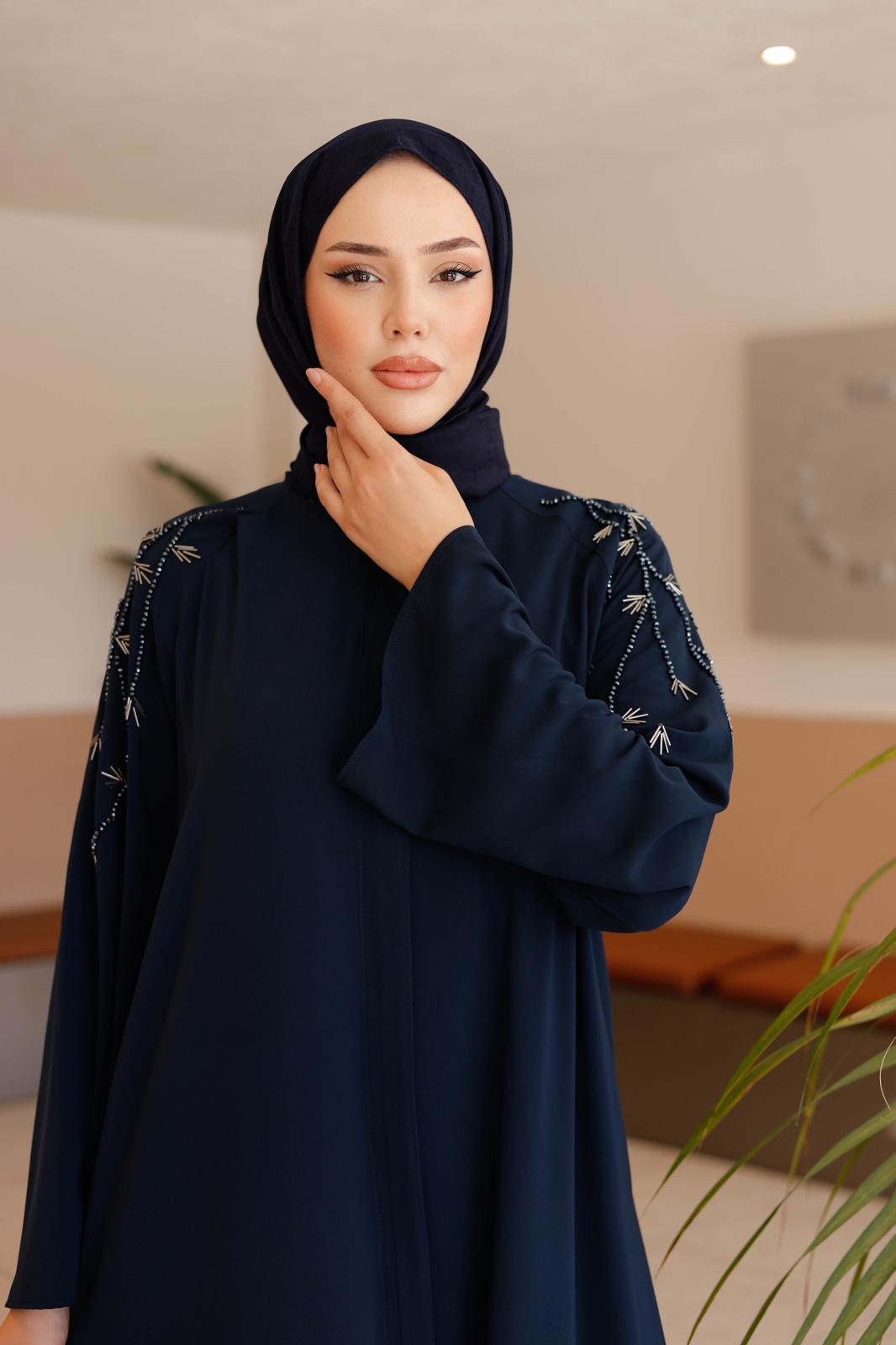 KRİSTAL BONCUKLU EL İŞLEMELİ FERACE