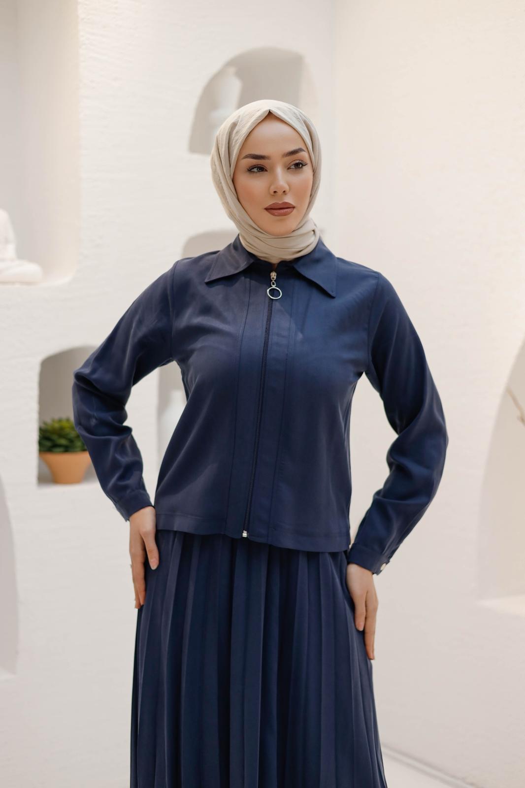 PİLİSE ETEKLİ İPEK TENSEL TAKIM