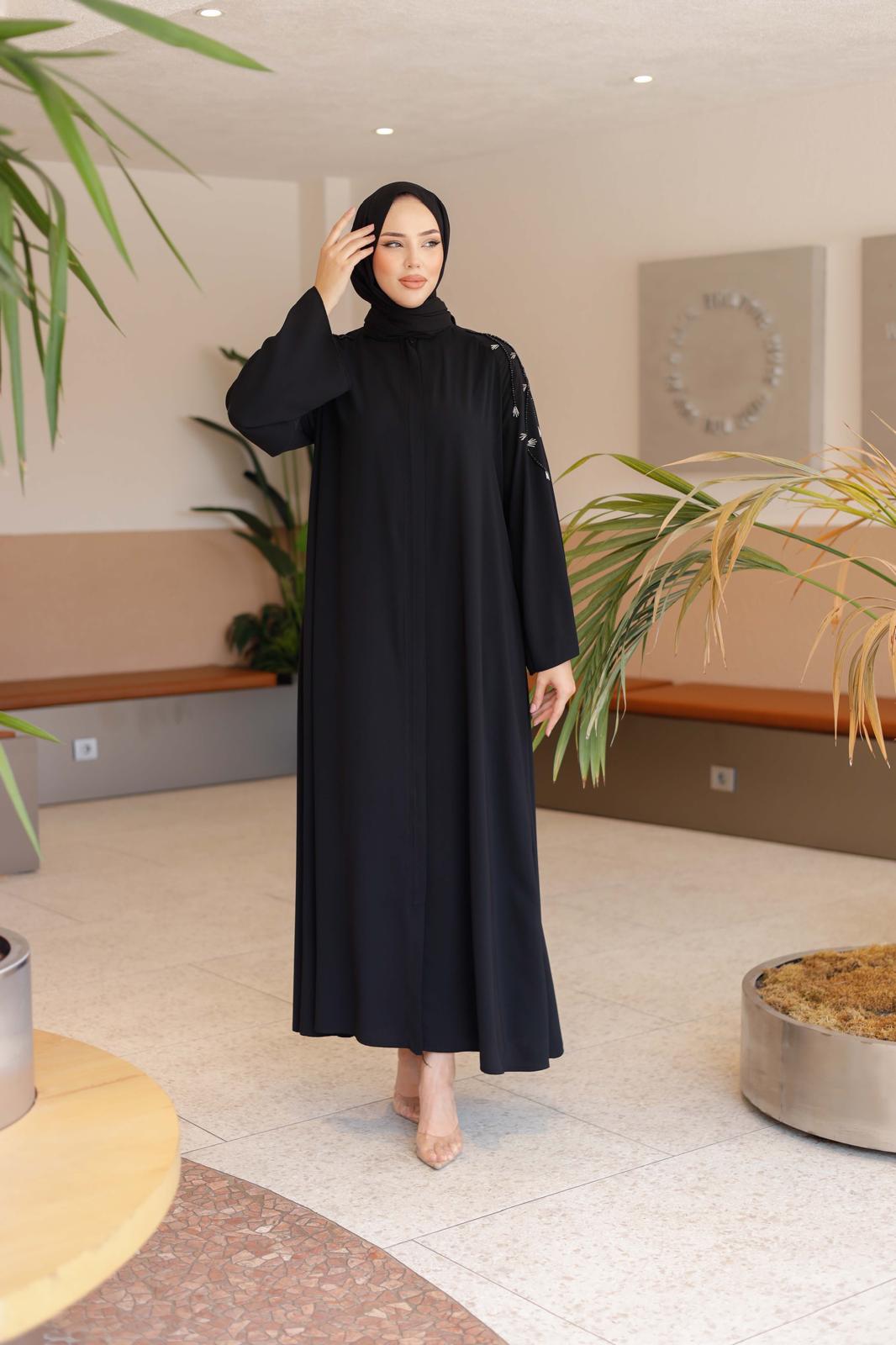 KRİSTAL BONCUKLU EL İŞLEMELİ FERACE