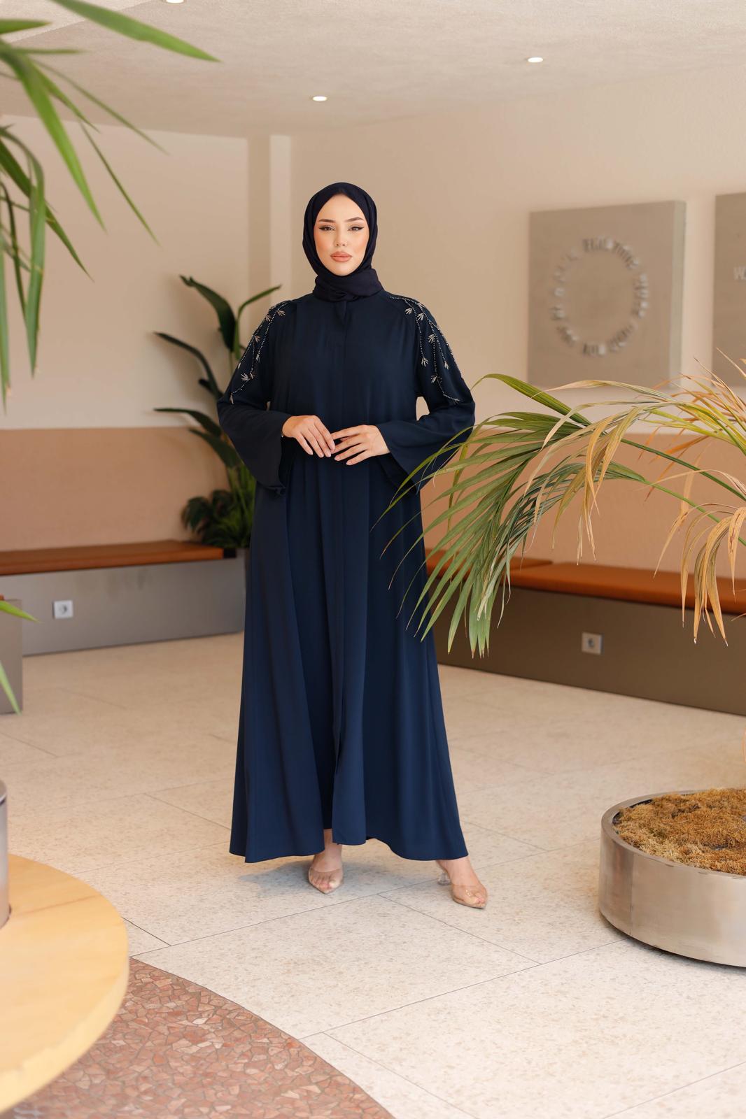 KRİSTAL BONCUKLU EL İŞLEMELİ FERACE